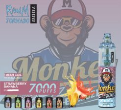 4LP42P182 RandM Tornado 7000 エアフローコントロールベープデバイス 1pc イチゴバナナ - RandM ベイプ