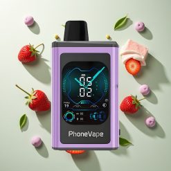 JNR PhoneVape 30000パフ ストロベリーアイス フルディスプレイスクリーン