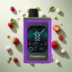 JNR PhoneVape 30000パフ チェリーストロベリーレズベリー フルディスプレイスクリーン